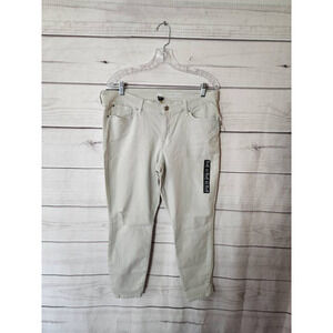Gap Womens Legging Skimmer Cropped Jeans Cream‎ Beige Stretch Light Wash 14 New